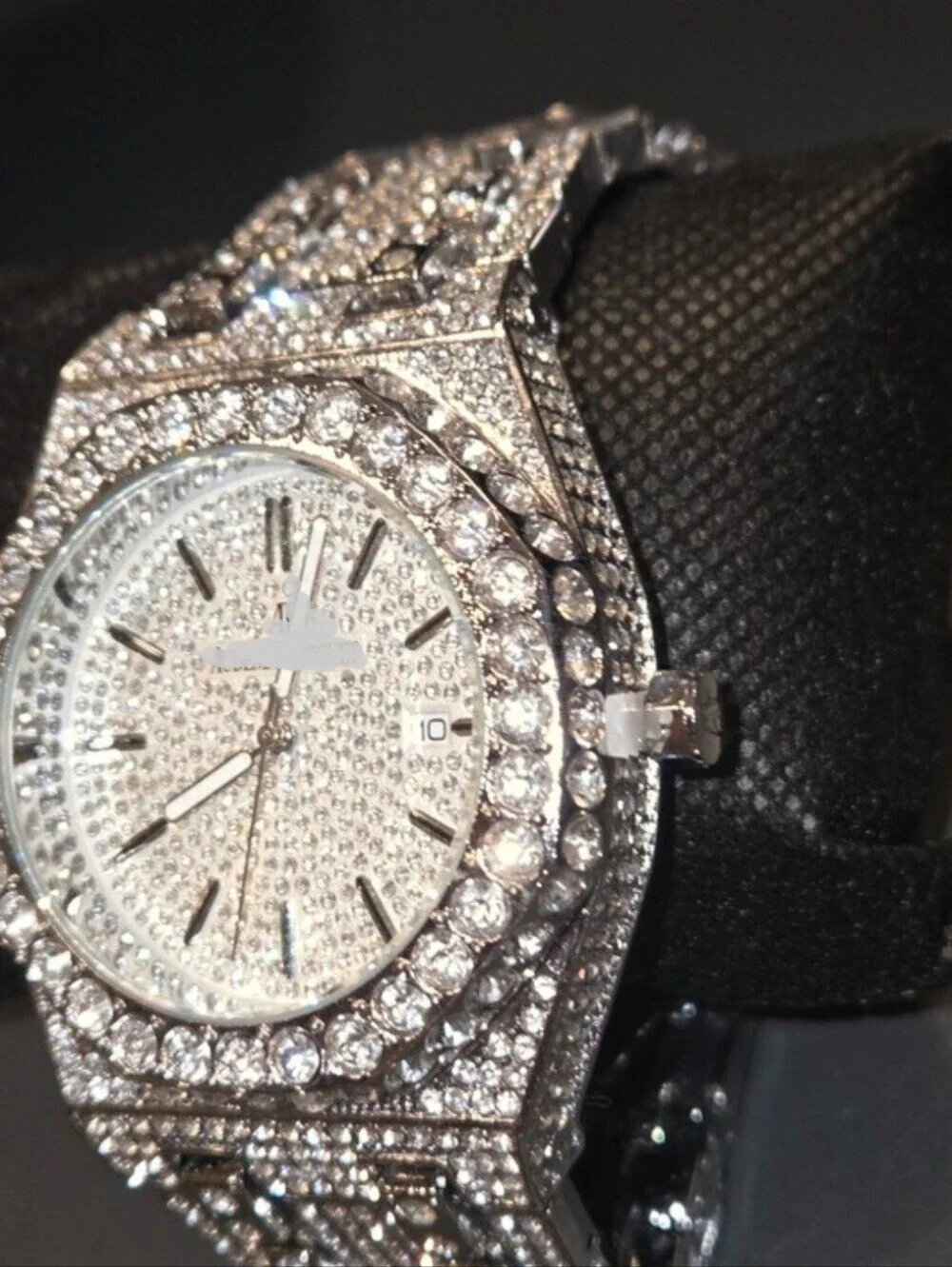 Fully Iced Out VVS Moissanite Diamond Stainless Steel Watch 44MM
